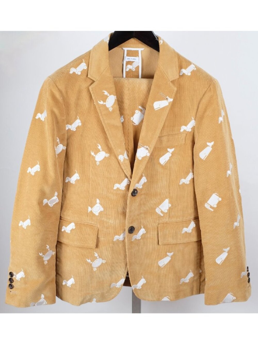 Thom Browne suit 0 / 36 suit jacket pants corduroy embroidered Hector Whale